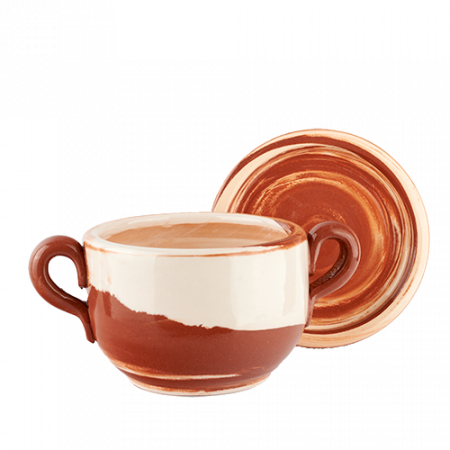 Щелкните для уменьшения или перетащите для перемещения Бульонница с блюдцем 0,5 / нерияги / - Глиняные, гончарные изделия - ООО Гончар